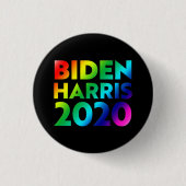 Biden Harris 2020 - Pride rainbow color letters Button (Vorderseite)