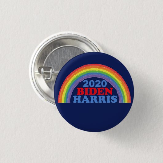 Biden Harris 2020 Rainbow Button (Vorne & Hinten)
