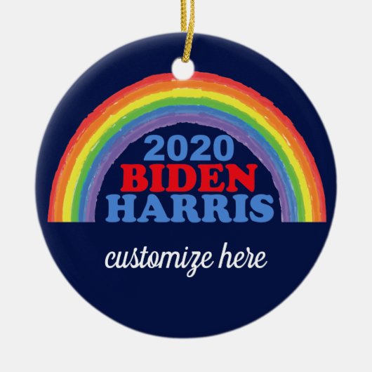 Biden Harris 2020 Rainbow Custom Christmas Keramik Ornament (Vorne)
