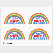 Biden Harris 2020 Rainbow Rechteckiger Aufkleber (Blatt)