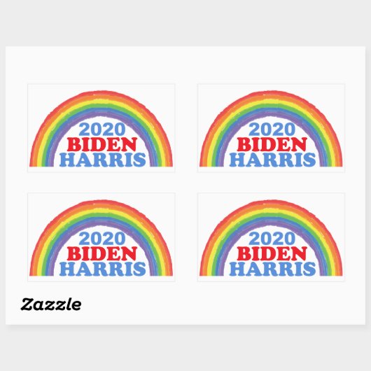 Biden Harris 2020 Rainbow Rechteckiger Aufkleber (Blatt)