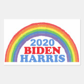 Biden Harris 2020 Rainbow Rechteckiger Aufkleber (Vorderseite)