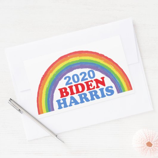 Biden Harris 2020 Rainbow Rechteckiger Aufkleber (Umschlag)