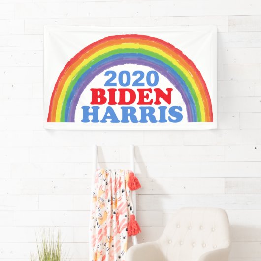 Biden Harris 2020 Regenbogen Banner (Insitu)