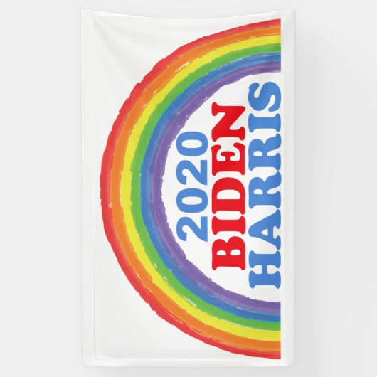 Biden Harris 2020 Regenbogen Banner (Vertikal)