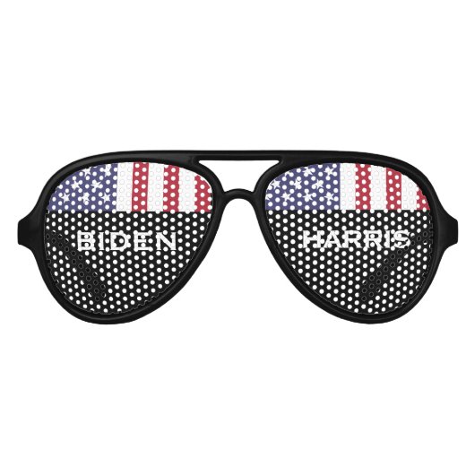 BIDEN HARRIS 2020 USA Flag Party Aviators Partybrille (Vorderseite)