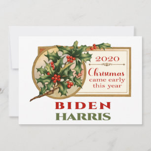 Biden/Harris 2020 Vintage-Weihnachtsfloristik Feiertagskarte