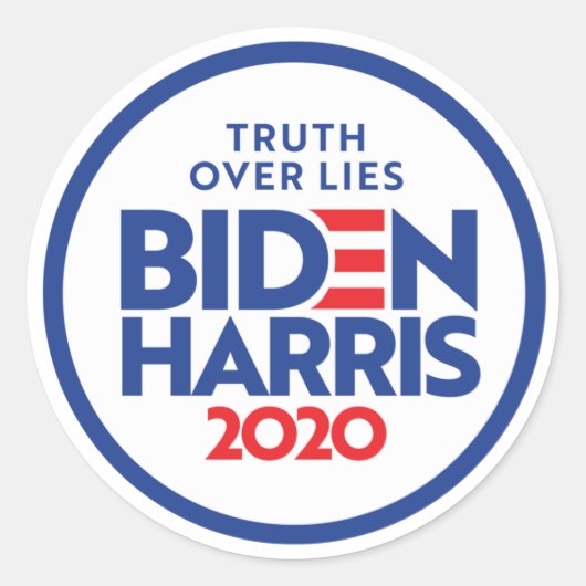 BIDEN HARRIS 2020: Wahrheit über Lügen Runder Aufkleber (Vorderseite)