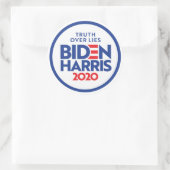 BIDEN HARRIS 2020: Wahrheit über Lügen Runder Aufkleber (Tasche)