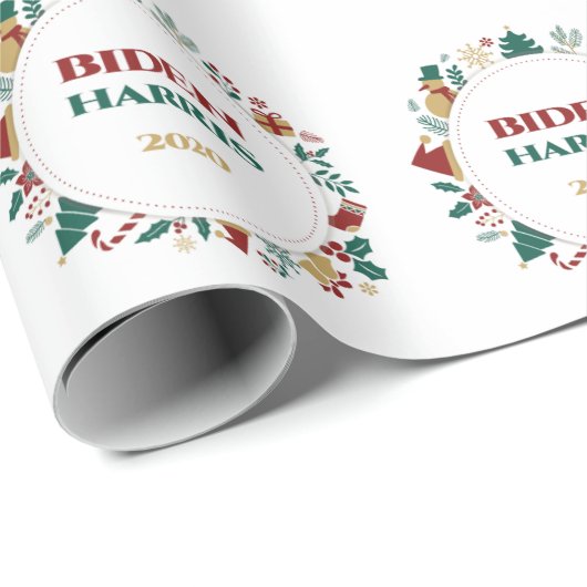 Biden/Harris 2020 Weihnachten Geschenkpapier (Rolleneckpunkt)
