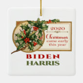 Biden/Harris 2020 Weihnachtsfest Keramikornament (Rückseite)