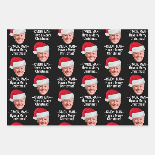 Biden Harris 2024 2020 - Joe Weihnachtsmannmütze - Geschenkpapier Set (Vorderseite 3)