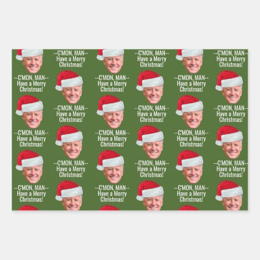 Biden Harris 2024 2020 - Joe Weihnachtsmannmütze - Geschenkpapier Set (Vorderseite 2)
