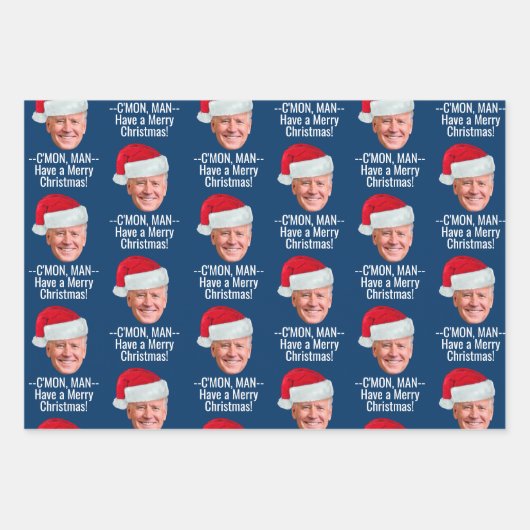 Biden Harris 2024 2020 - Joe Weihnachtsmannmütze - Geschenkpapier Set (Vorderseite)