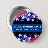 Biden Harris 2024: BESSERE RUNDSCHALTFLÄCHE WIEDER Button (Vorne & Hinten)