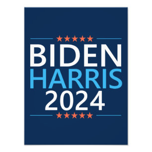 Biden Harris 2024 für die Präsidentschaftswahl in Fotodruck