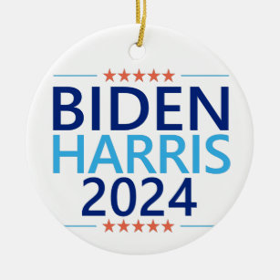 Biden Harris 2024 für die Präsidentschaftswahl in  Keramik Ornament
