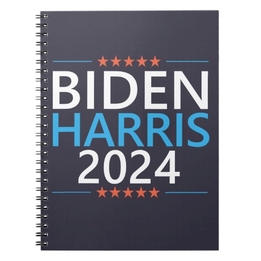 Biden Harris 2024 für die Präsidentschaftswahl in Notizblock (Vorderseite)