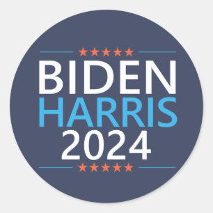 Biden Harris 2024 für die Präsidentschaftswahl in  Runder Aufkleber