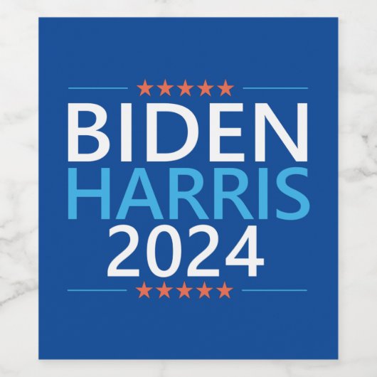 Biden Harris 2024 für die Präsidentschaftswahl in Weinetikett (Einzelnes Label)