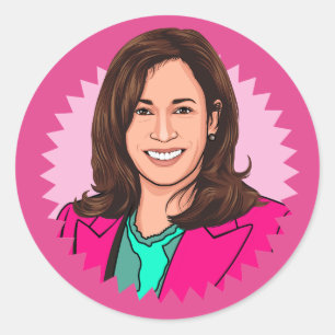 Biden Harris 2024 in Pink Runder Aufkleber