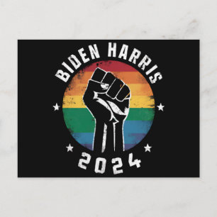 Biden Harris 2024 LGBT Regenbogen Schwulenstolz Wa Postkarte