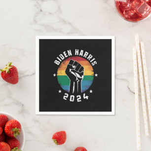 Biden Harris 2024 LGBT Regenbogen Schwulenstolz Wa Serviette