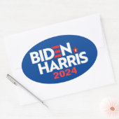 Biden Harris 2024 Ovaler Aufkleber (Umschlag)