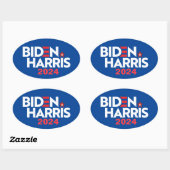 Biden Harris 2024 Ovaler Aufkleber (Blatt)