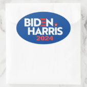 Biden Harris 2024 Ovaler Aufkleber (Tasche)