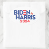 Biden Harris 2024 Ovaler Aufkleber (Tasche)
