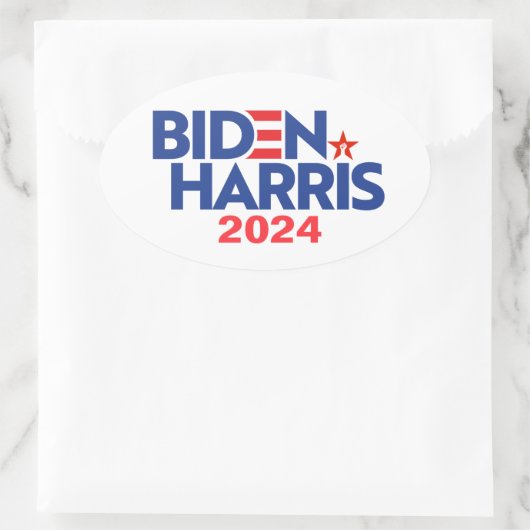 Biden Harris 2024 Ovaler Aufkleber (Tasche)