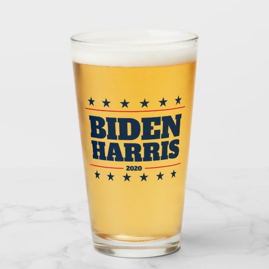 Biden Harris 2024 Party-Bier Glas (Vorne (Gefüllt))