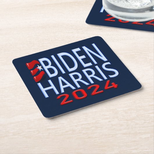 Biden Harris 2024 Präsidentschaftswahl Rechteckiger Pappuntersetzer (angewinkelt)