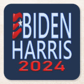 Biden Harris 2024 Präsidentschaftswahl Rechteckiger Pappuntersetzer (Vorderseite)