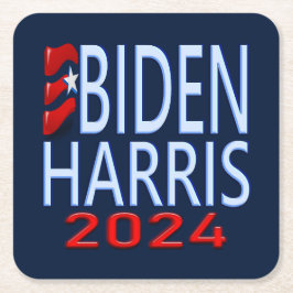 Biden Harris 2024 Präsidentschaftswahl Rechteckiger Pappuntersetzer