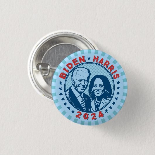 Biden Harris 2024 Retro Button (Vorne & Hinten)