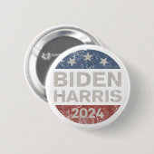 Biden Harris 2024 Retro Vintag Button (Vorne & Hinten)