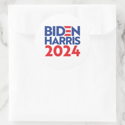 BIDEN HARRIS 2024 RUNDER AUFKLEBER (Tasche)