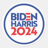 Biden Harris 2024 Runder Aufkleber (Vorderseite)
