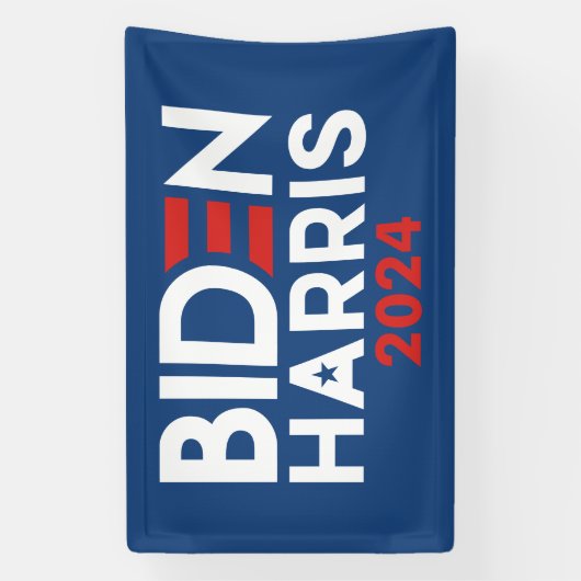 Biden Harris 2024 star - Red White Blue Banner (Vertikal)