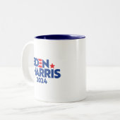 BIDEN HARRIS 2024 T - Shirt Car Magnet Kaffee Tass Zweifarbige Tasse (Vorderseite Links)
