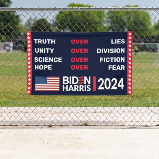 Biden Harris 2024: Truth Unity Science Hope Banner (Insitu)
