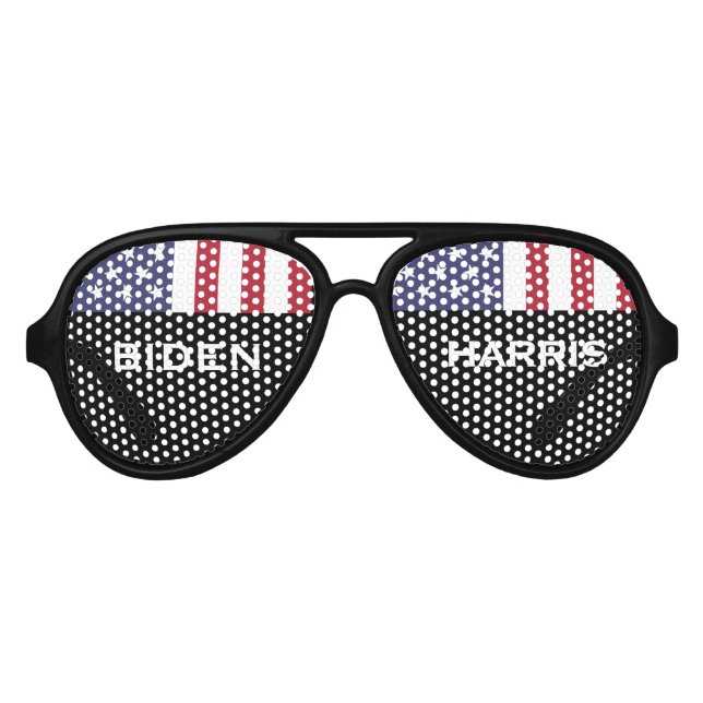 BIDEN HARRIS 2024 USA Flag Party Aviators Partybrille (Vorderseite)