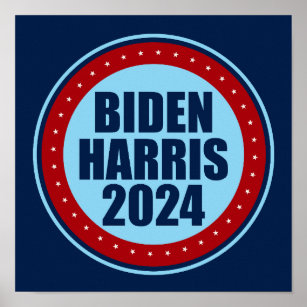 Biden Harris 2024 Wahl Demokrat Politisches Blau Poster