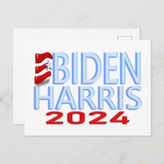 Biden Harris 2024 Wahl Postkarte (Vorne/Hinten)