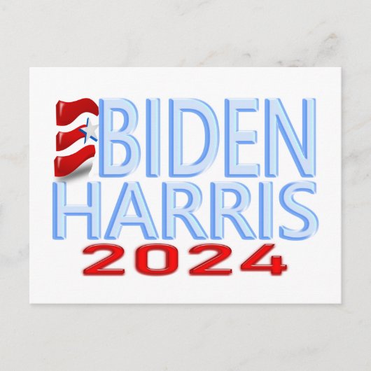 Biden Harris 2024 Wahl Postkarte (Vorderseite)