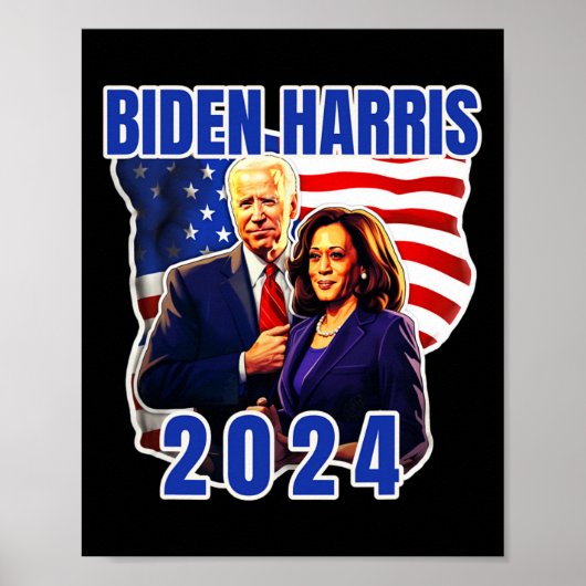 Biden Harris American Flag Wahl 2024 Poster (Vorne)