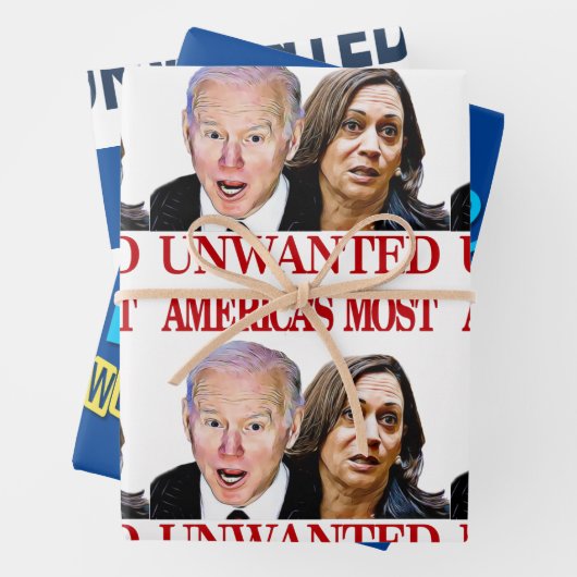 Biden Harris America's Most Unwant Anti-3-Stile Geschenkpapier Set (Beispiel)