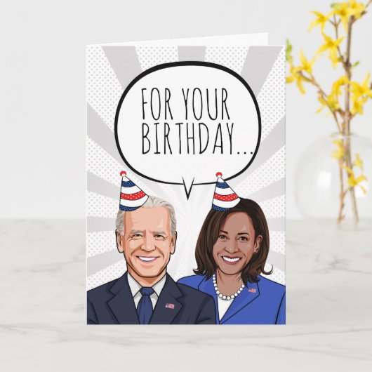 BIDEN HARRIS BIRTHDAY: Wir im Weißen Haus Karte (Gelbe Blume)